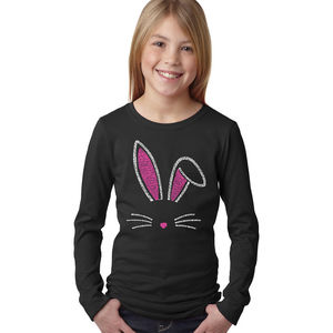 Girl's Word Art Long Sleeve - Bunny Ears